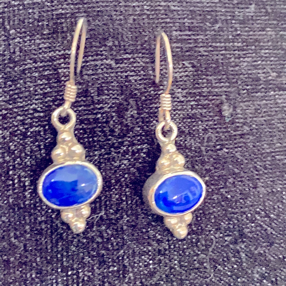 Sterling silver lapis earrings